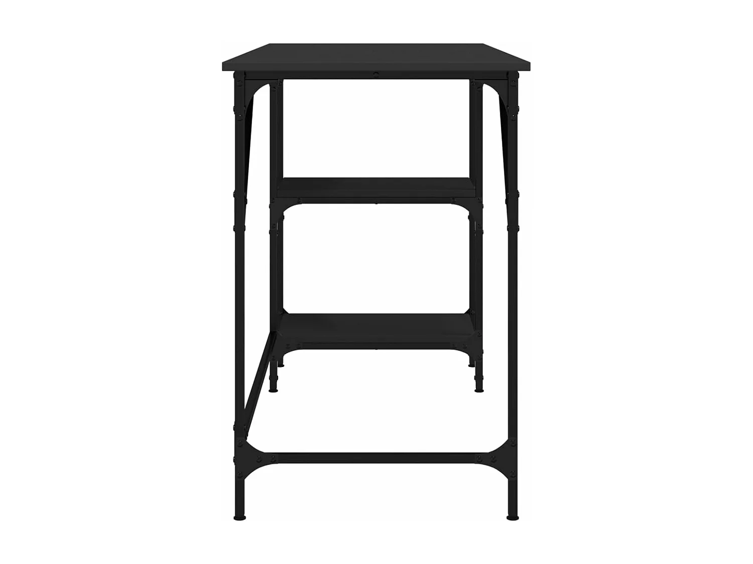 Bureau noir 120x50x75 cm métal et bois d'ingénierie