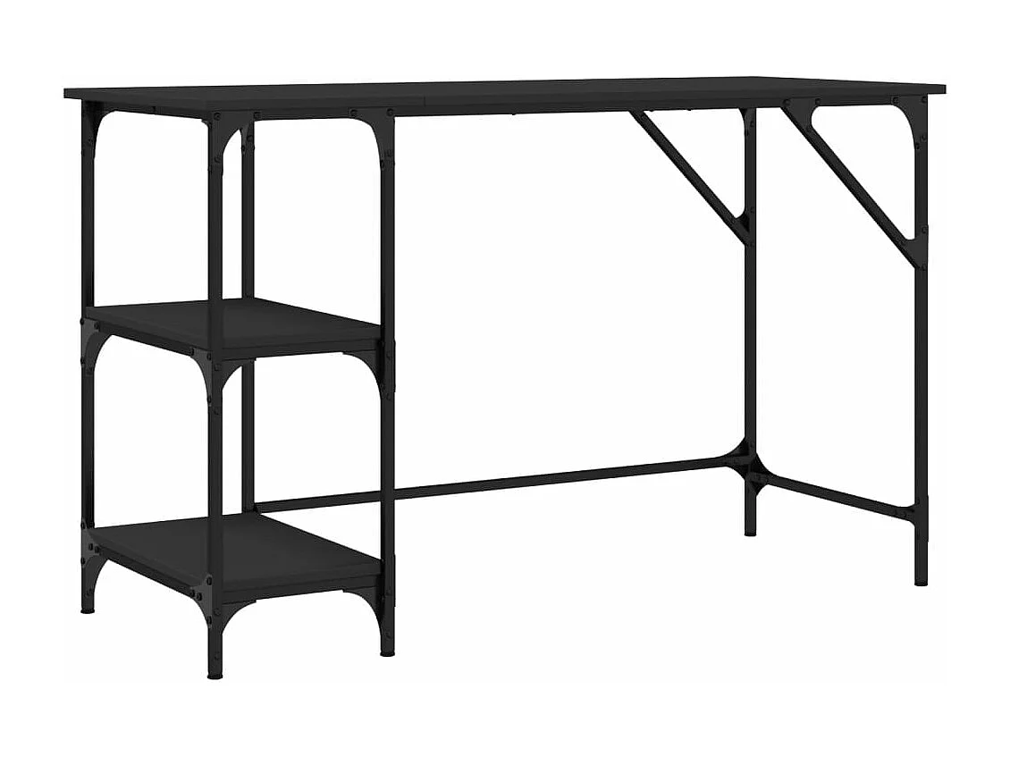 Bureau noir 120x50x75 cm métal et bois d'ingénierie