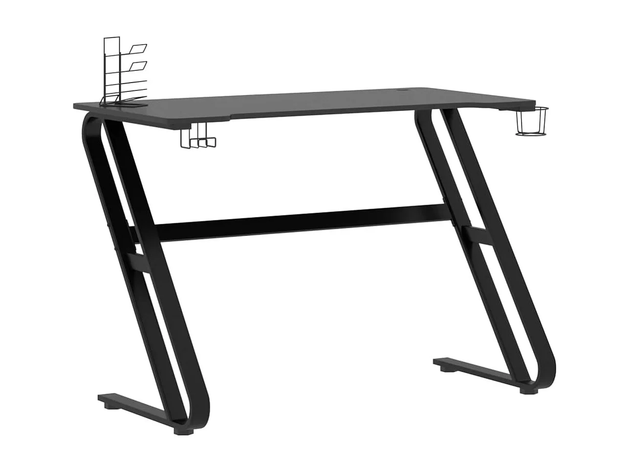 Secretária de gaming c/ pernas em forma de ZZ 110x60x75cm preto