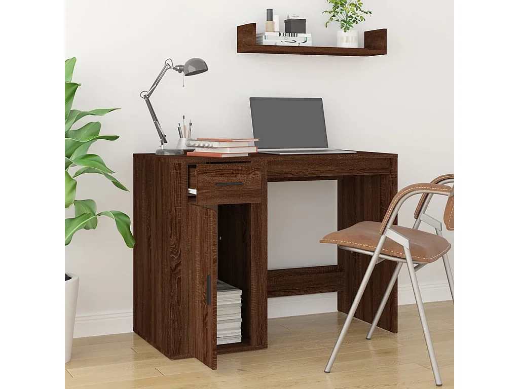 Bureau Chêne marron 100x49x75 cm Bois d'ingénierie