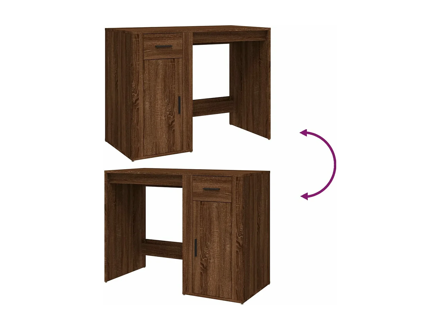 Bureau Chêne marron 100x49x75 cm Bois d'ingénierie