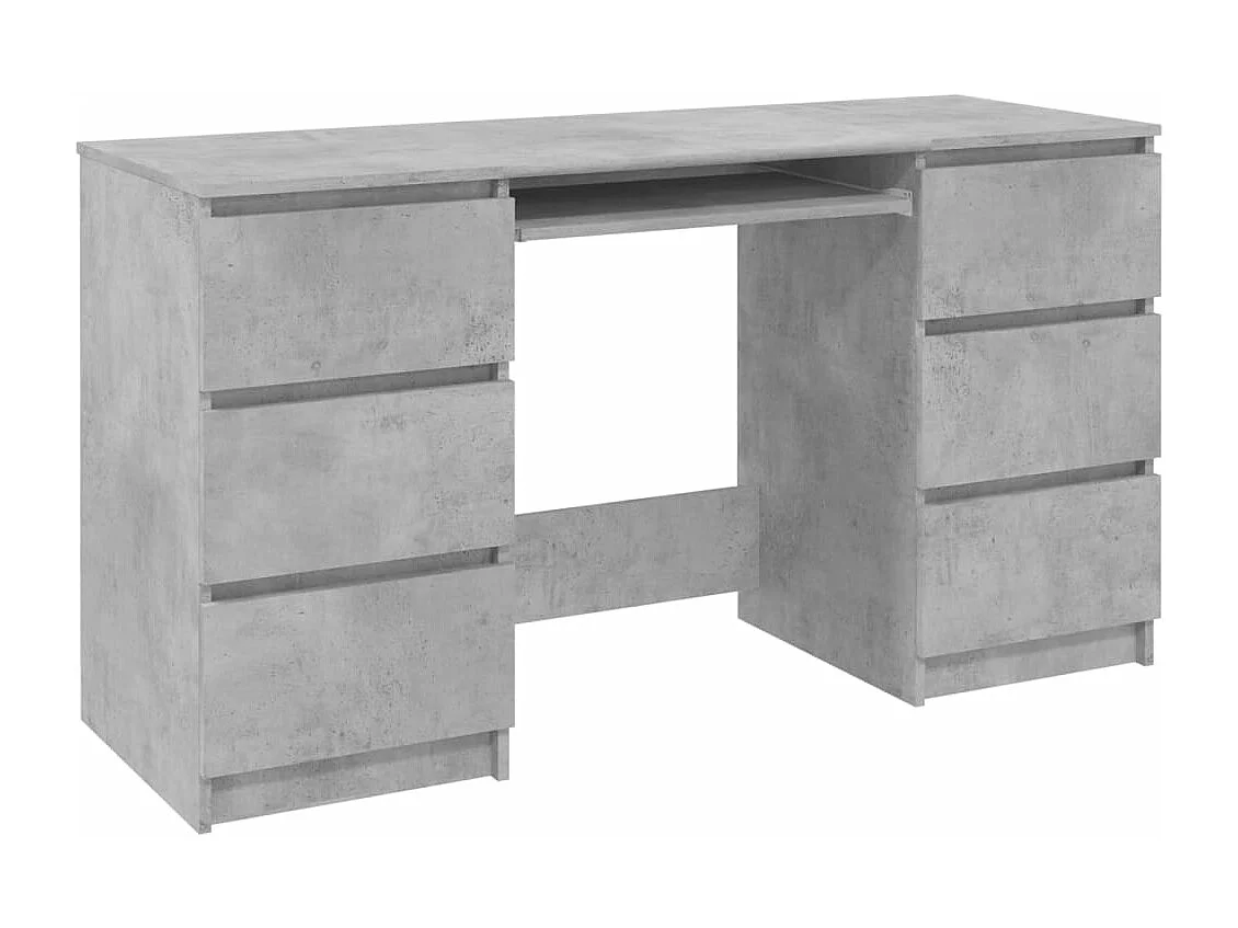 Bureau Gris béton 140x50x77 cm Bois d'ingénierie