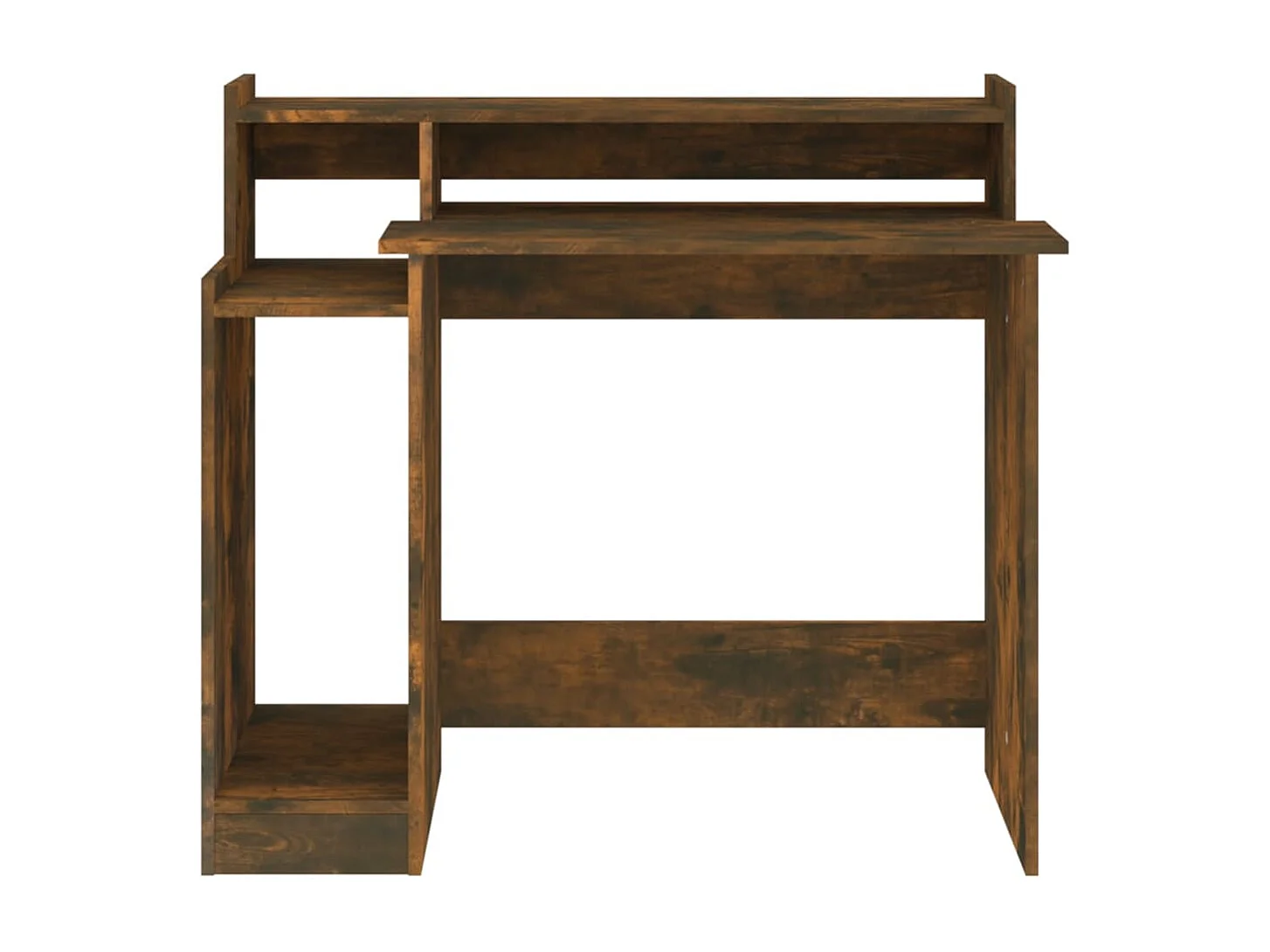 Bureau et lumières LED Chêne fumé 97x45x90 cm Bois d'ingénierie