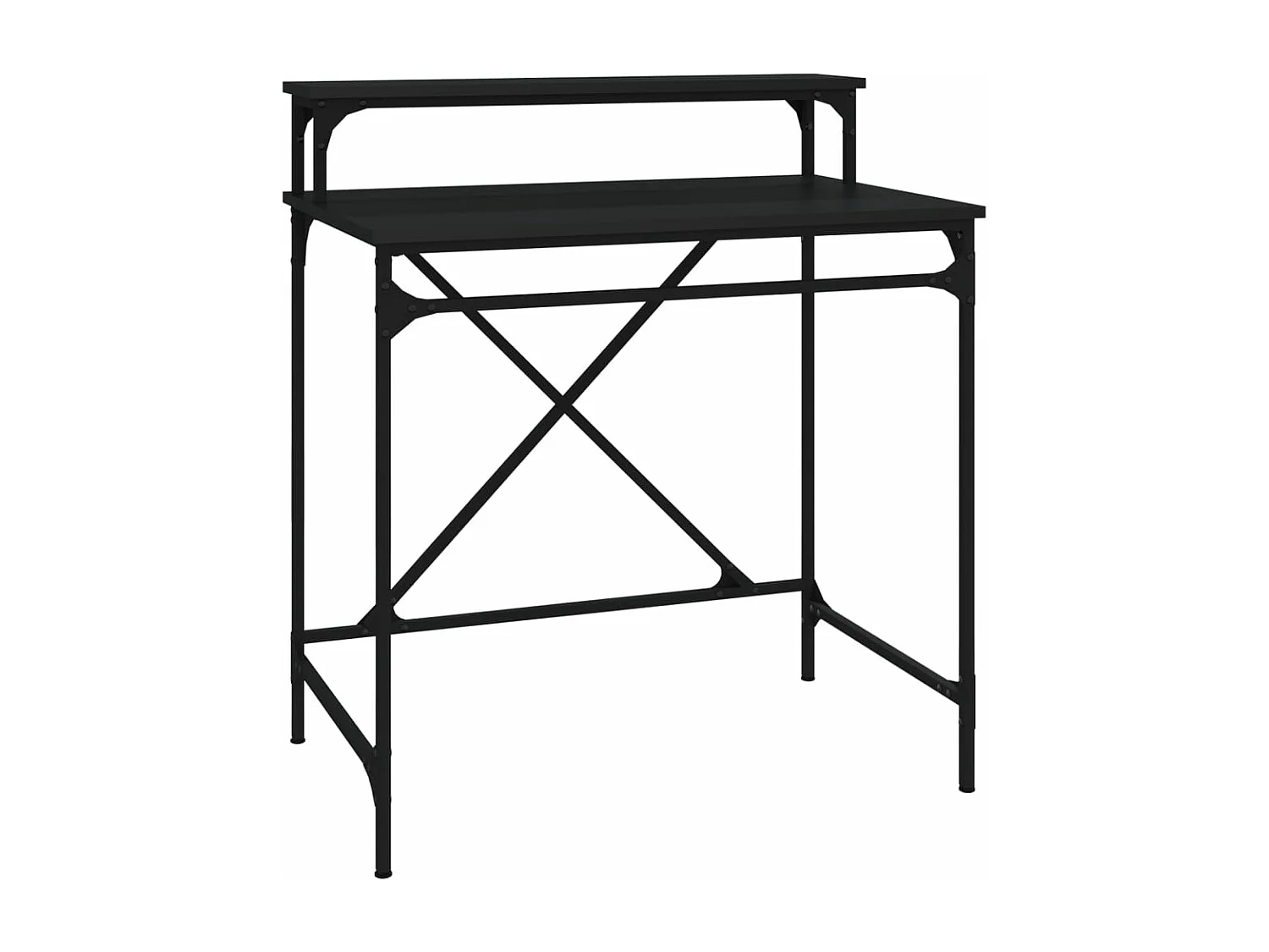 Schreibtisch Schwarz 80x50x90 cm Holzwerkstoff und Eisen