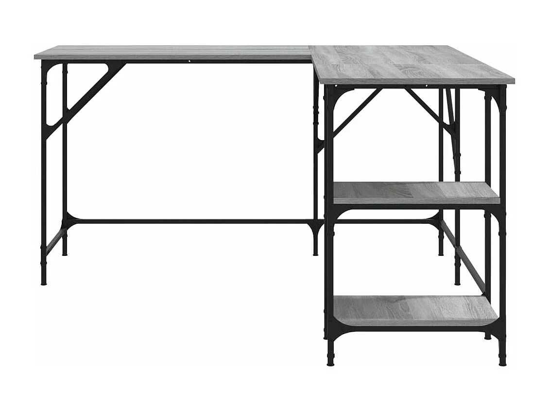 Bureau sonoma gris 139x139x75 cm bois d'ingénierie
