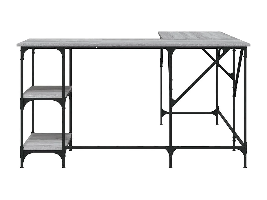 Bureau sonoma gris 139x139x75 cm bois d'ingénierie