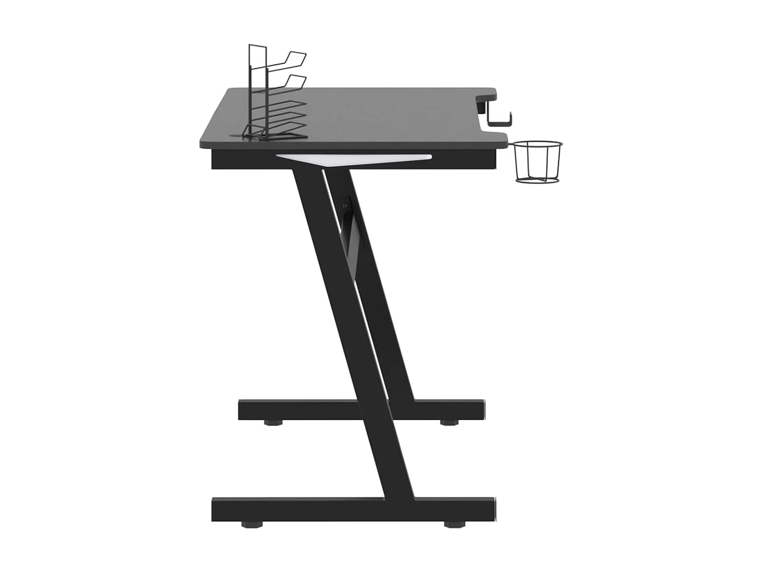 Scrivania da Gaming con LED e Gambe a Z Nera 110x60x75 cm