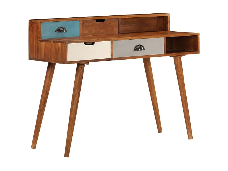 Escritorio de madera de acacia maciza 110x50x90 cm