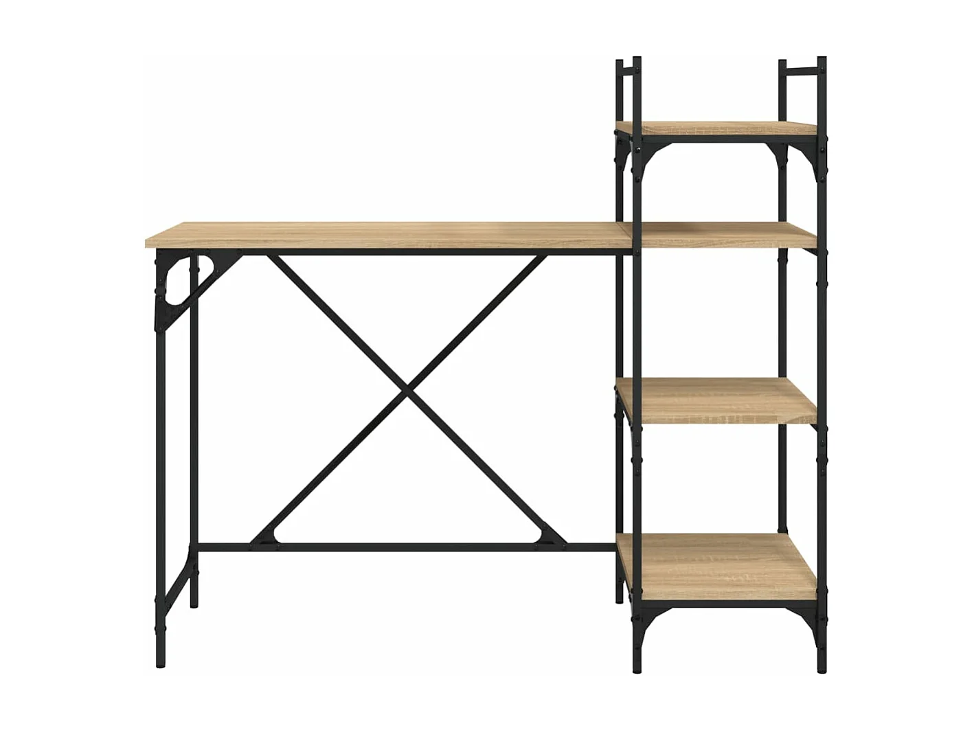 Bureau d'ordinateur avec étagères chêne sonoma 120x47x109 cm