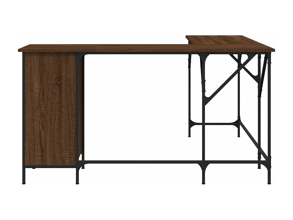 Bureau chêne marron 141x141x75 cm bois d'ingénierie