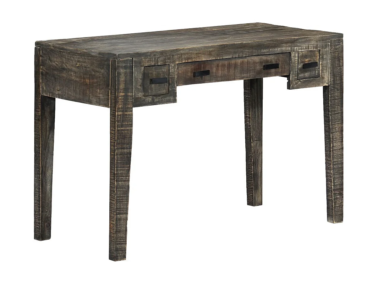 Bureau 110x50x75 cm massief mangohout zwart