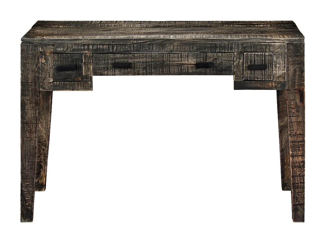 Bureau 110x50x75 cm massief mangohout zwart