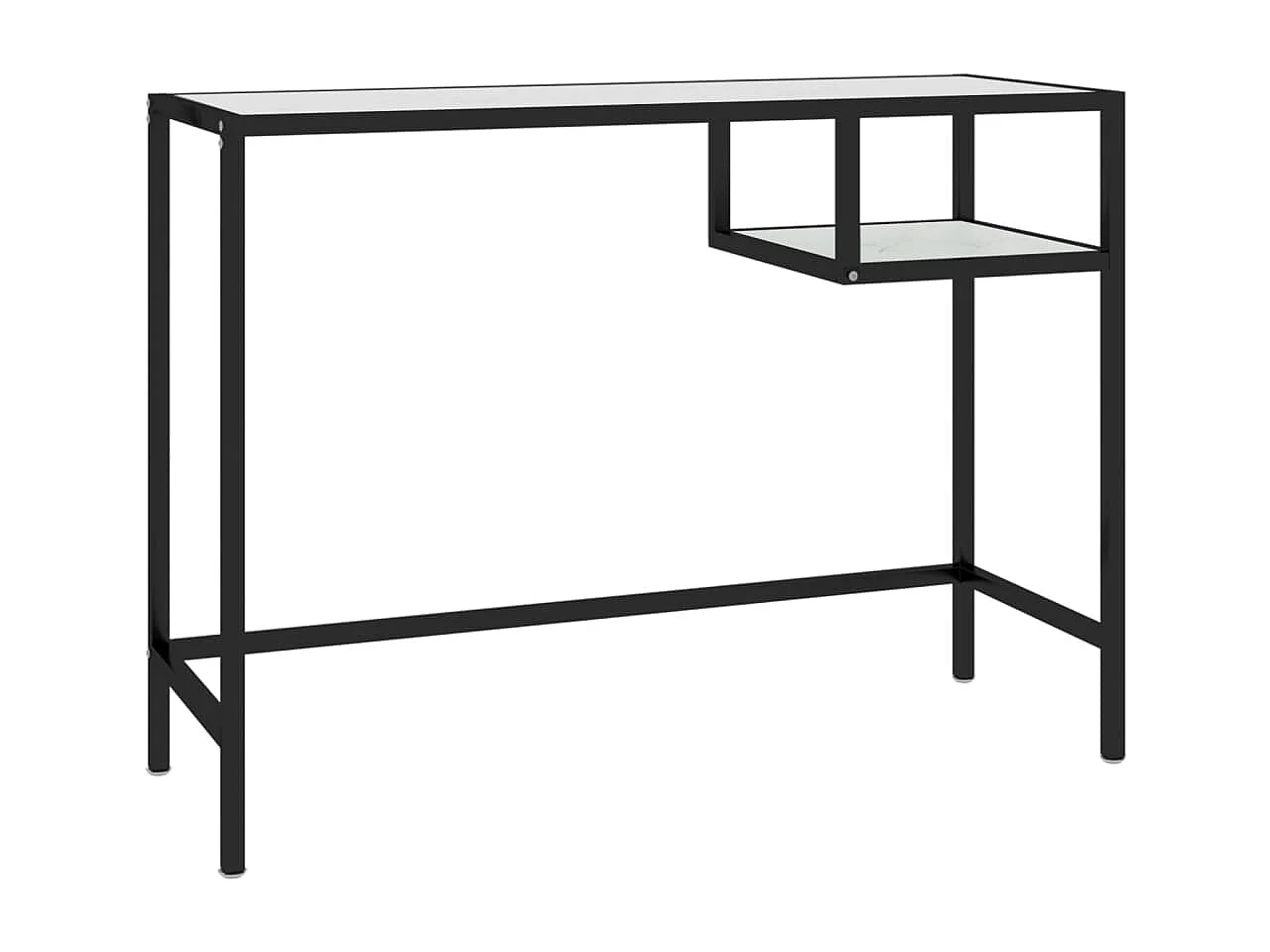 Bureau d'ordinateur Marbre blanc 100x36x74 cm Verre trempé