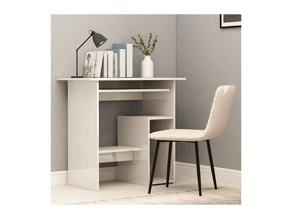 Schreibtisch Hochglanz-Weiß 80x45x74 cm Holzwerkstoff