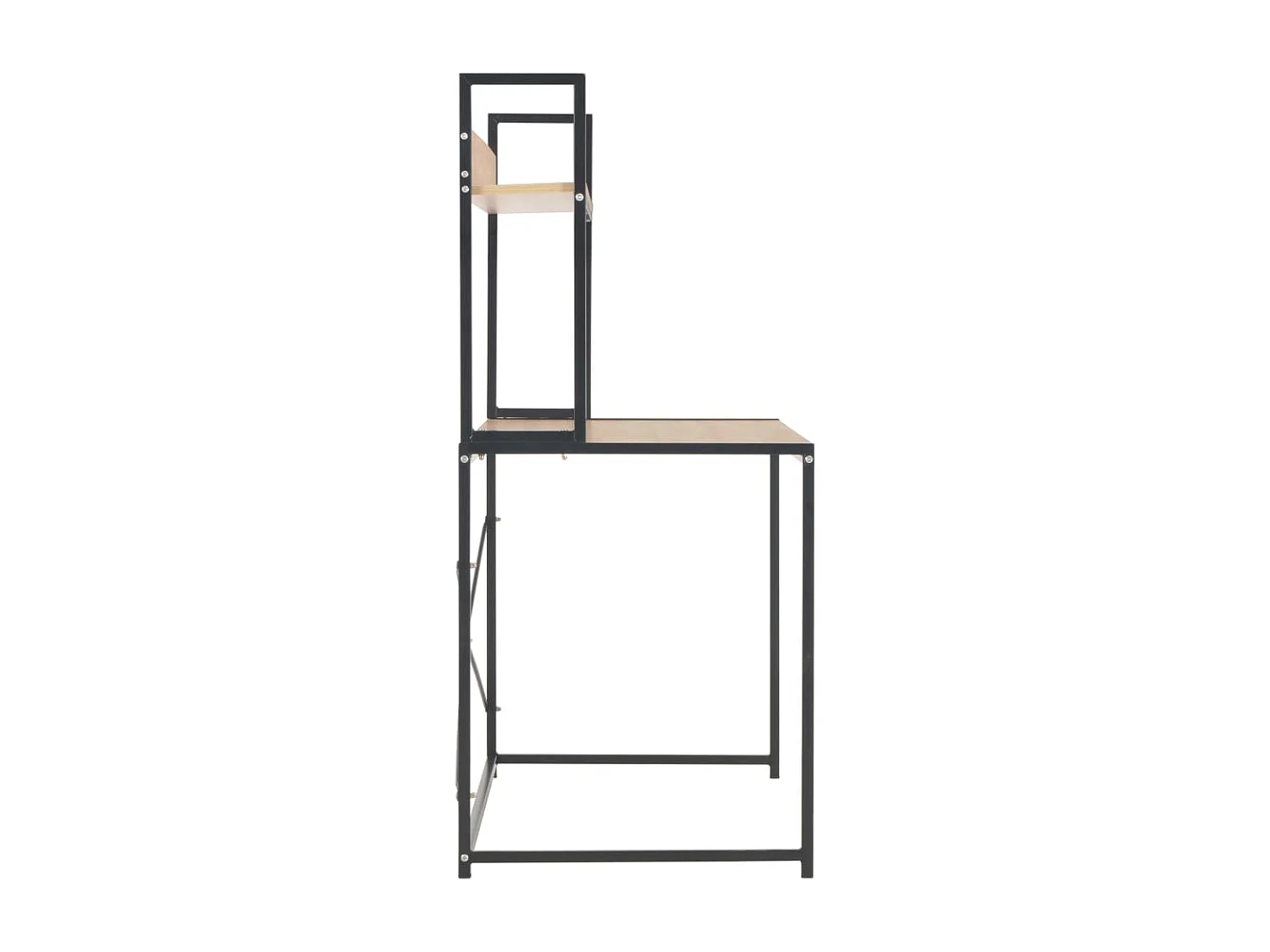 Bureau d'ordinateur Noir et chêne 120 x 60 x 138 cm