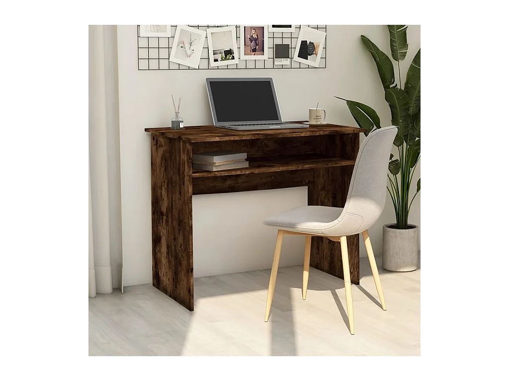 Bureau Chêne fumé 90x50x74 cm Bois d'ingénierie