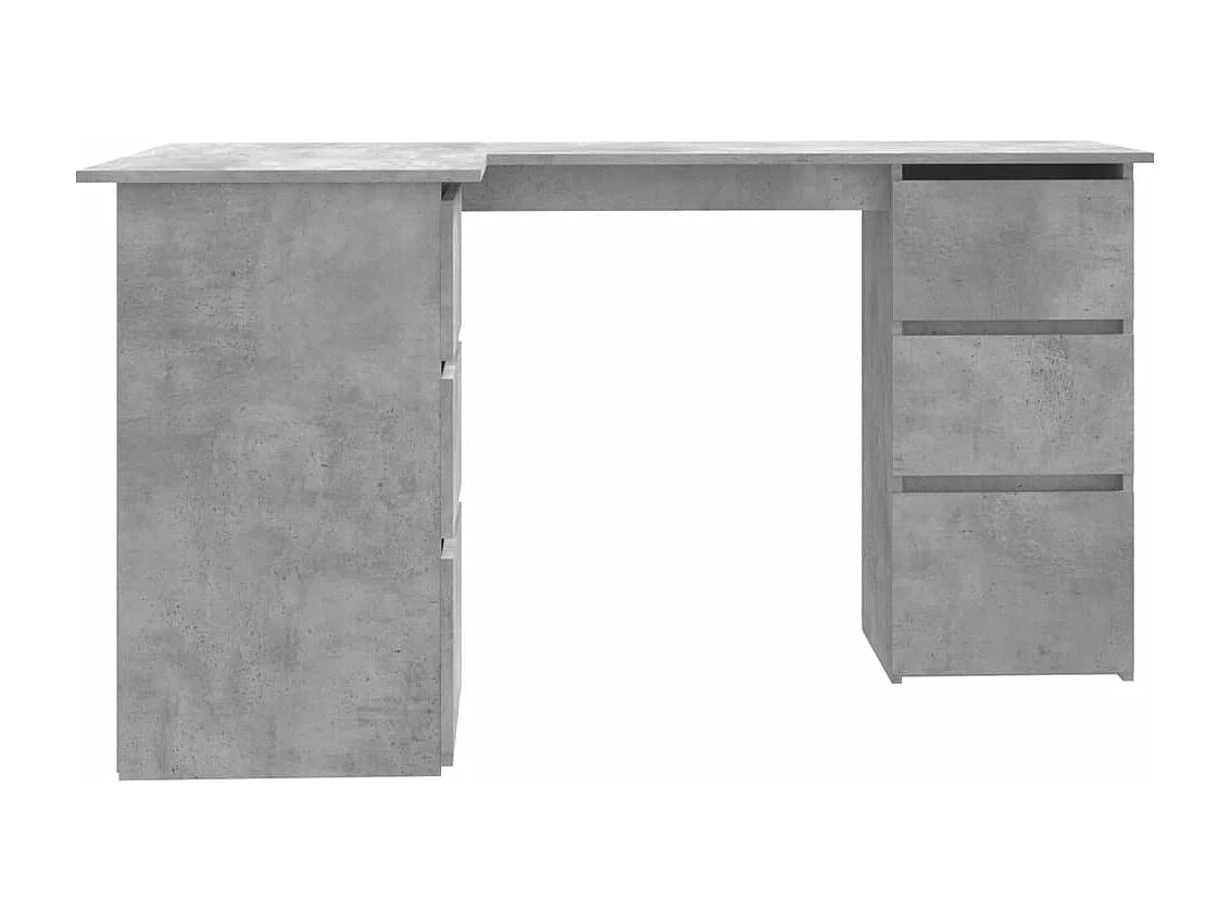 Bureau d'angle Gris béton 145x100x76 cm Bois d'ingénierie