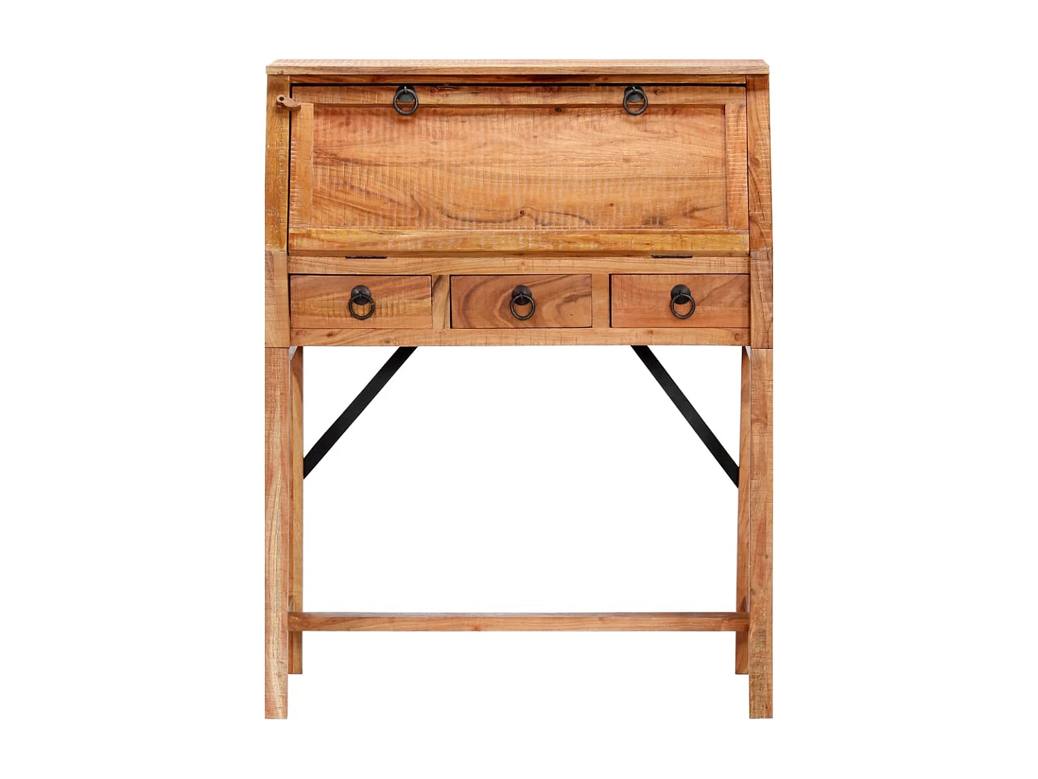 Scrivania 90x40x107cm in Legno Massello di Acacia