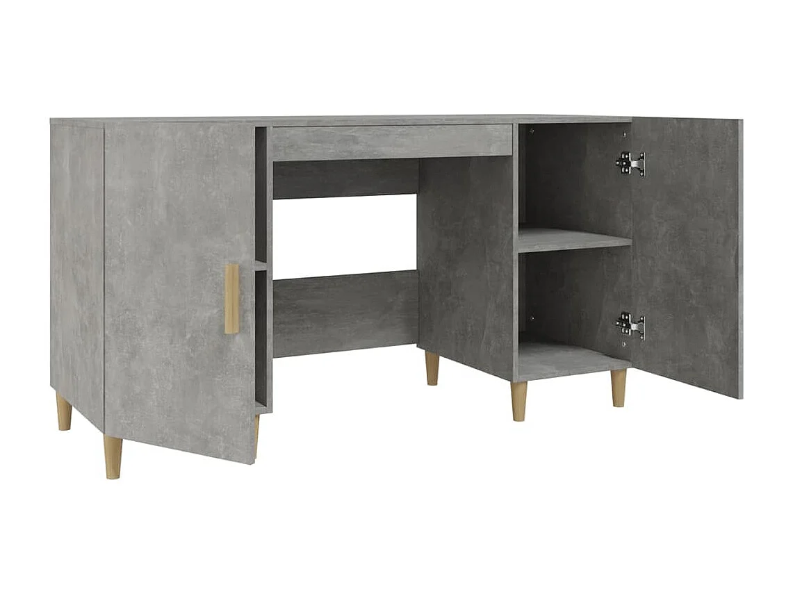 Bureau Gris béton 140x50x75 cm Bois d'ingénierie