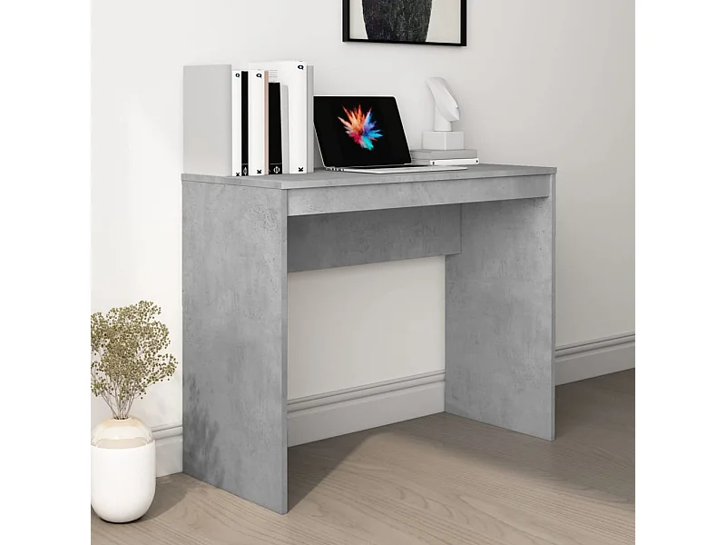Bureau 90x40x72 cm bewerkt hout betongrijs