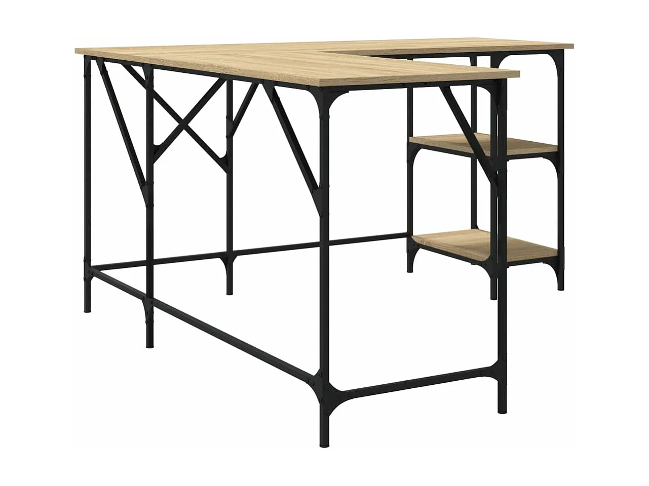 Escritorio madera de ingeniería roble Sonoma 139x139x75 cm