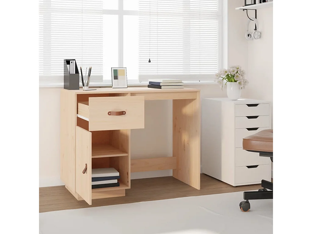 Bureau 95x50x75 cm Bois massif de pin