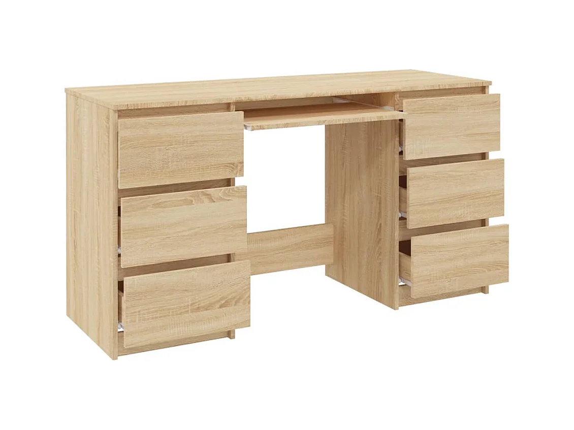 Bureau Chêne sonoma 140x50x77 cm Bois d'ingénierie