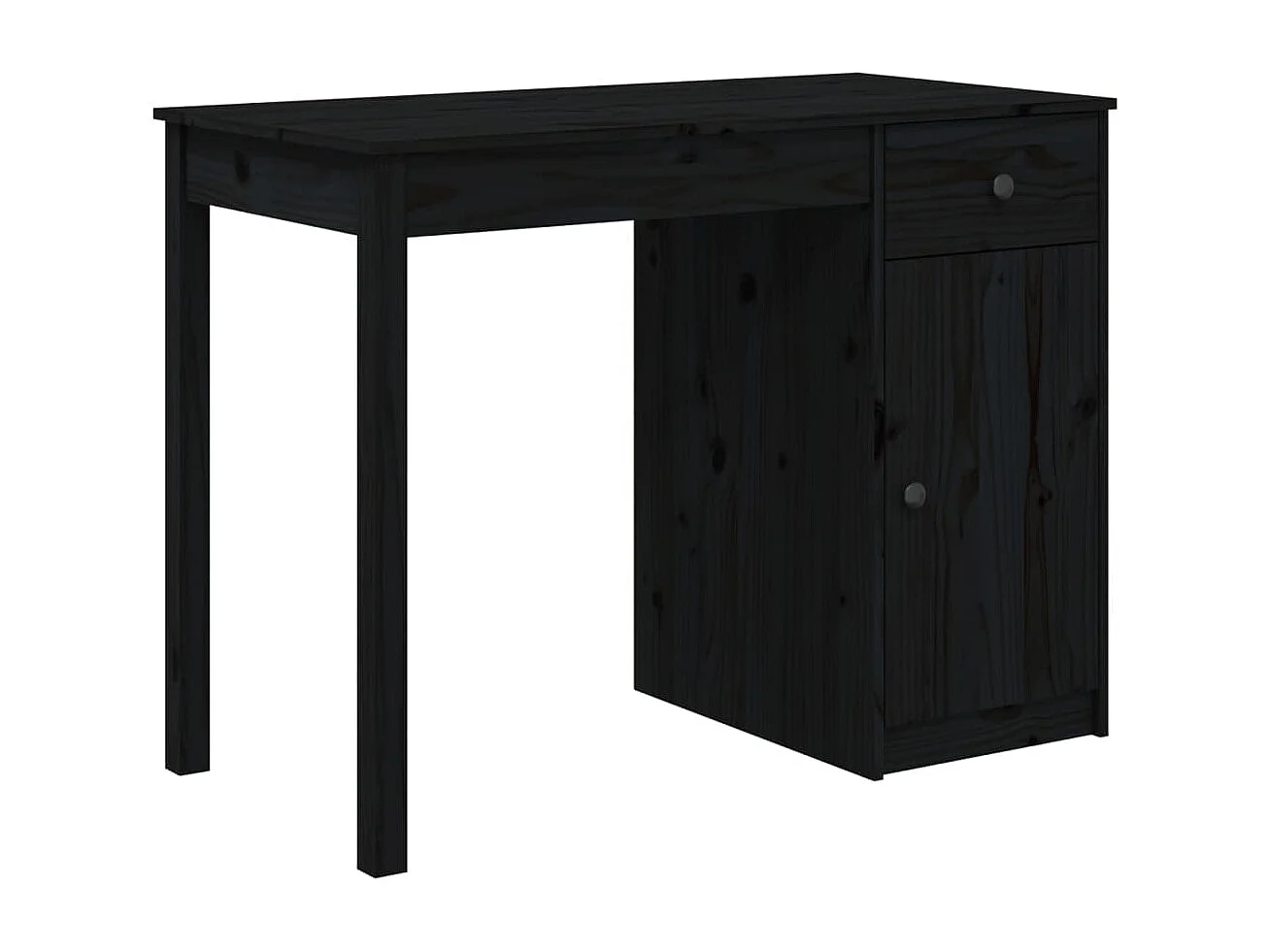 Bureau Noir 100x50x75 cm Bois massif de pin