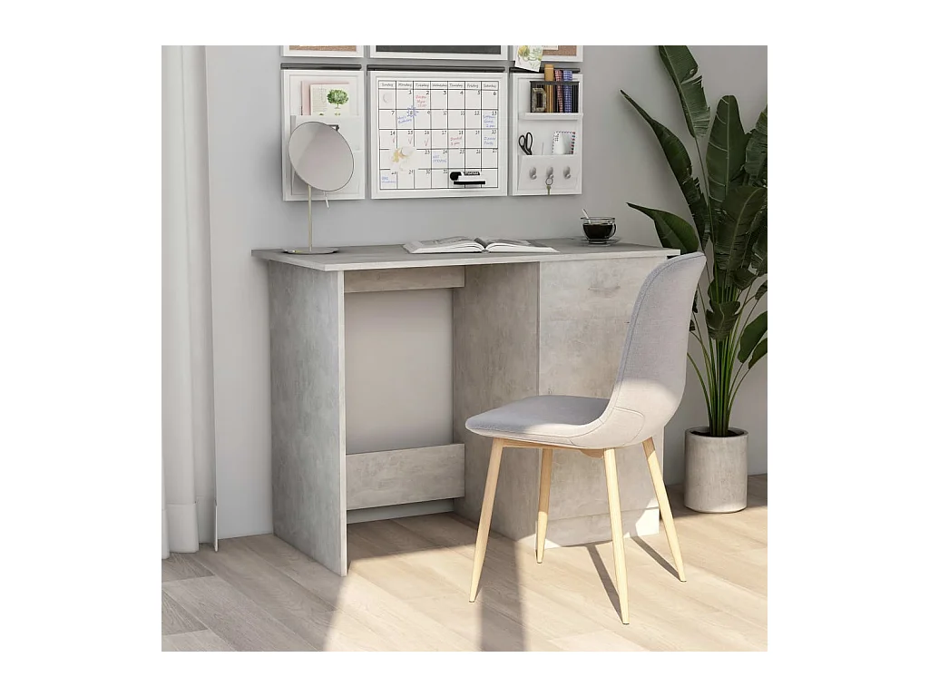 Bureau 100x50x76 cm bewerkt hout betongrijs