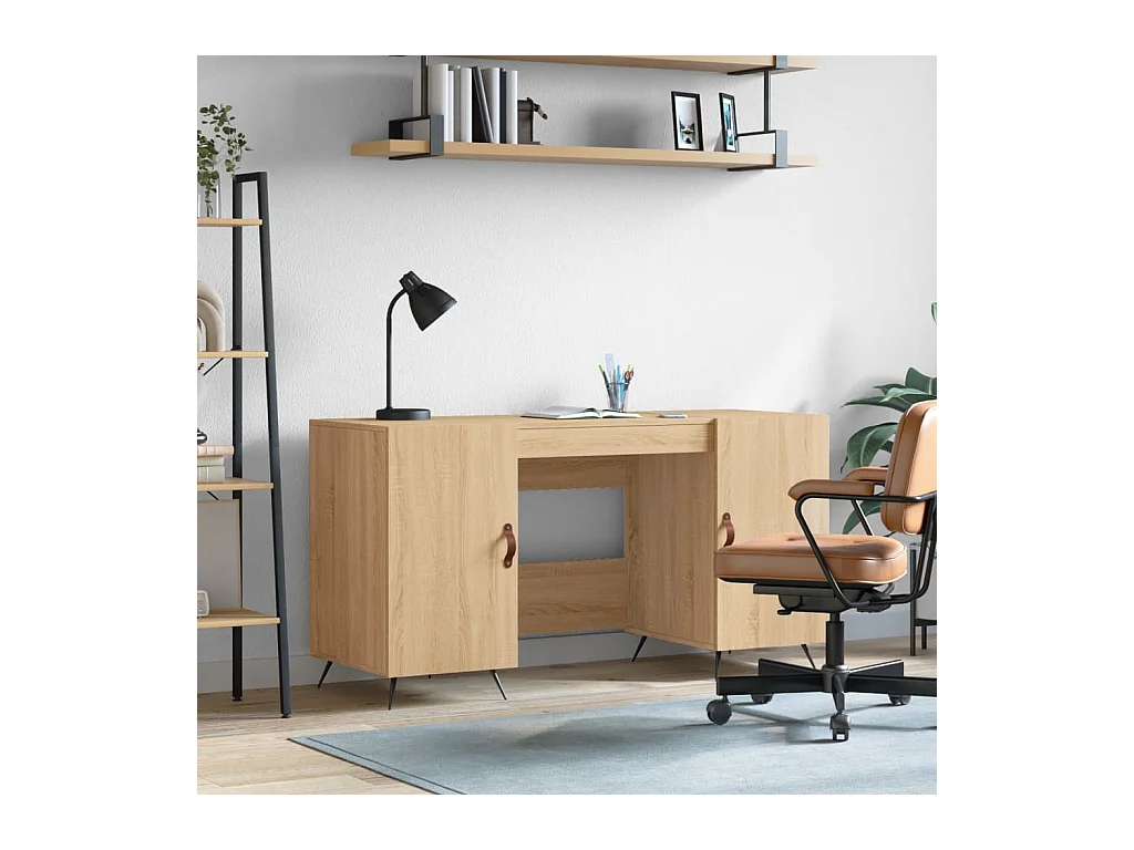 Bureau chêne sonoma 140x50x75 cm bois d'ingénierie