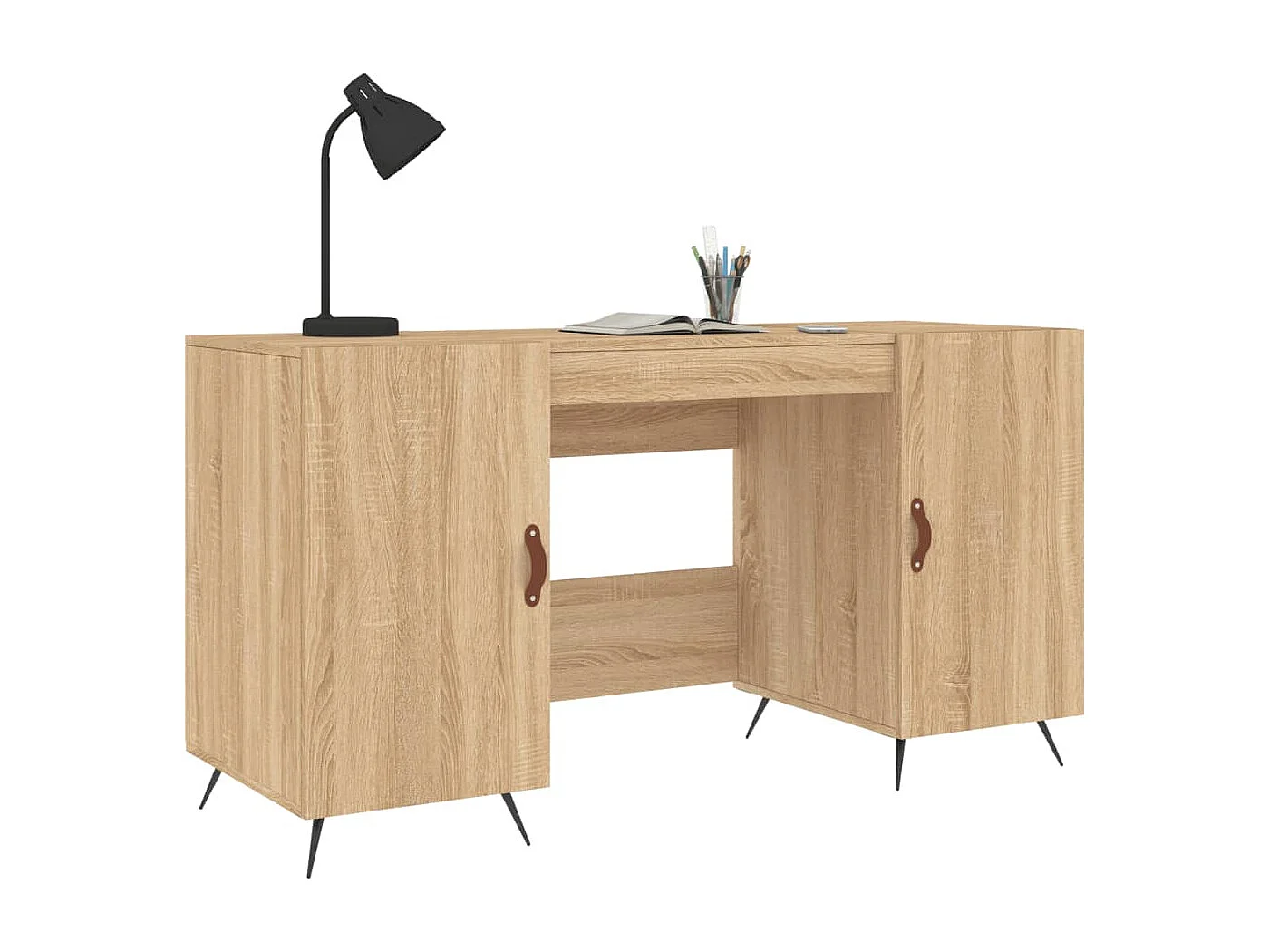 Bureau chêne sonoma 140x50x75 cm bois d'ingénierie
