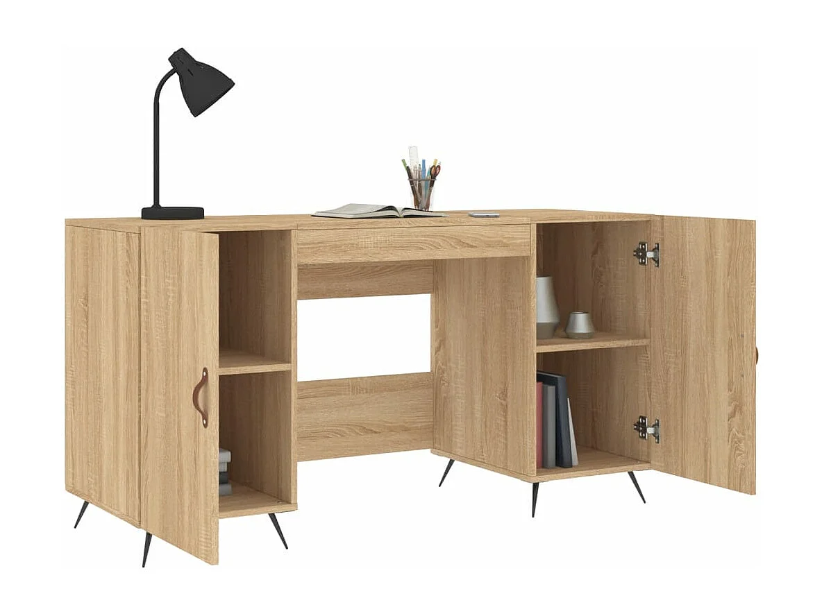 Bureau chêne sonoma 140x50x75 cm bois d'ingénierie