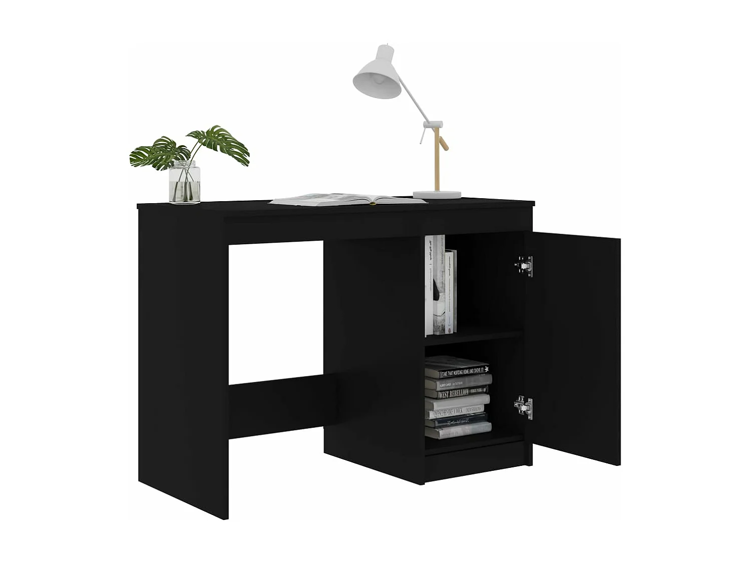 Scrivania Nera 100x50x76 cm in Legno Multistrato