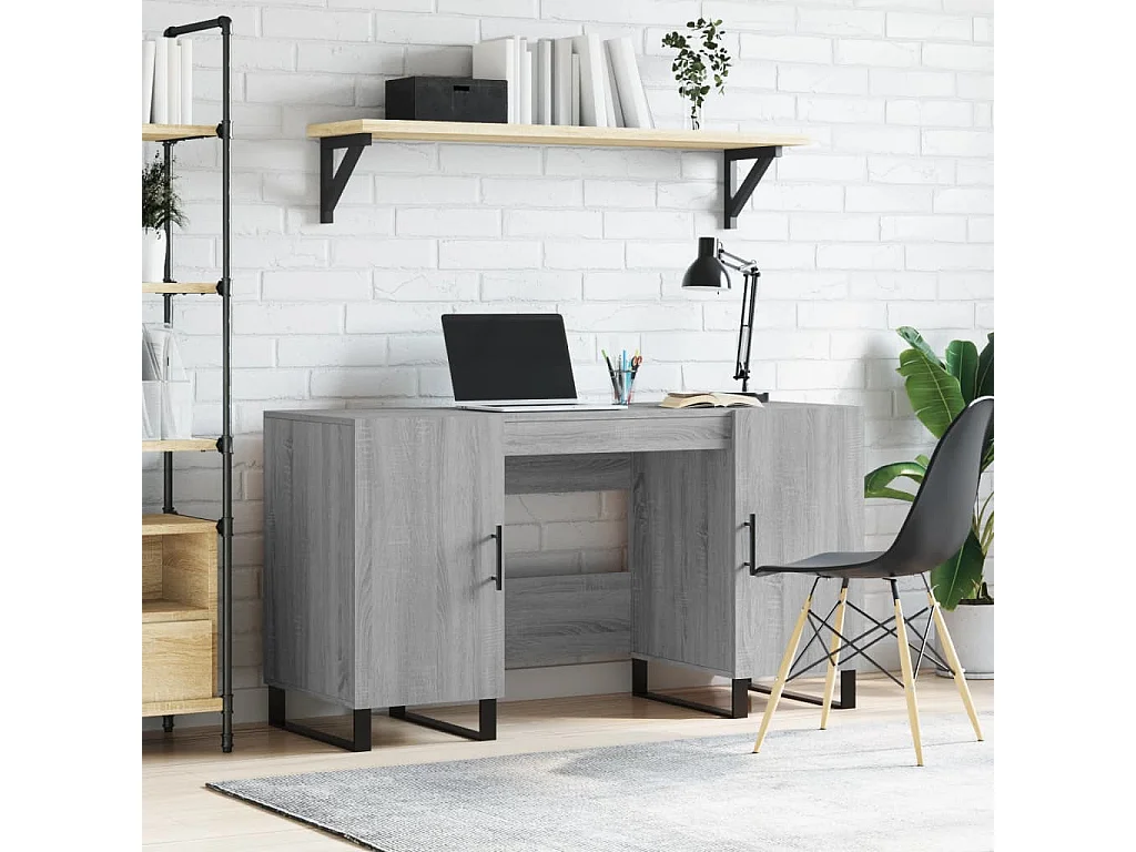 Escritorio madera de ingeniería gris Sonoma 140x50x75 cm