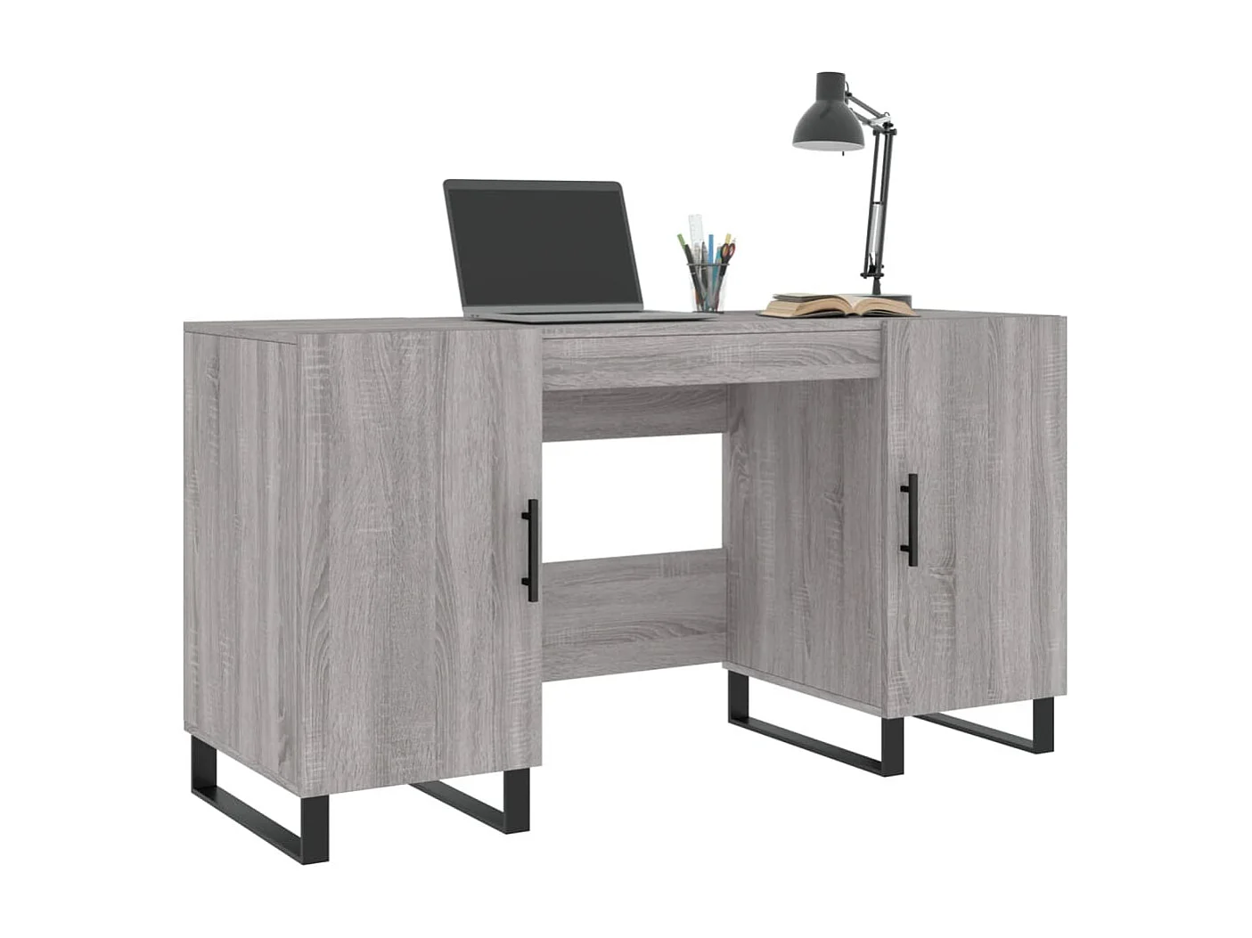 Escritorio madera de ingeniería gris Sonoma 140x50x75 cm