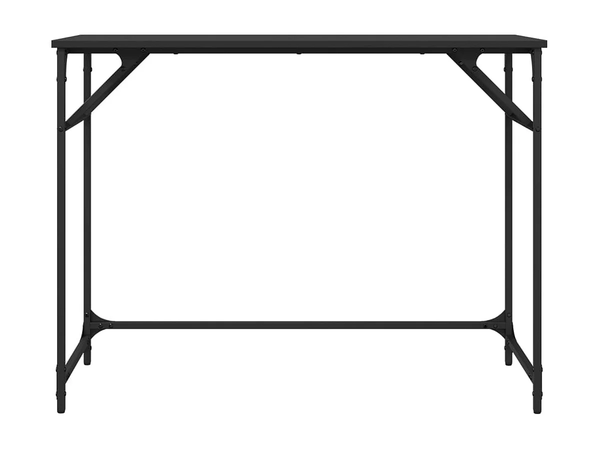 Bureau noir 100x45x76 cm bois ingénierie acier enduit de poudre