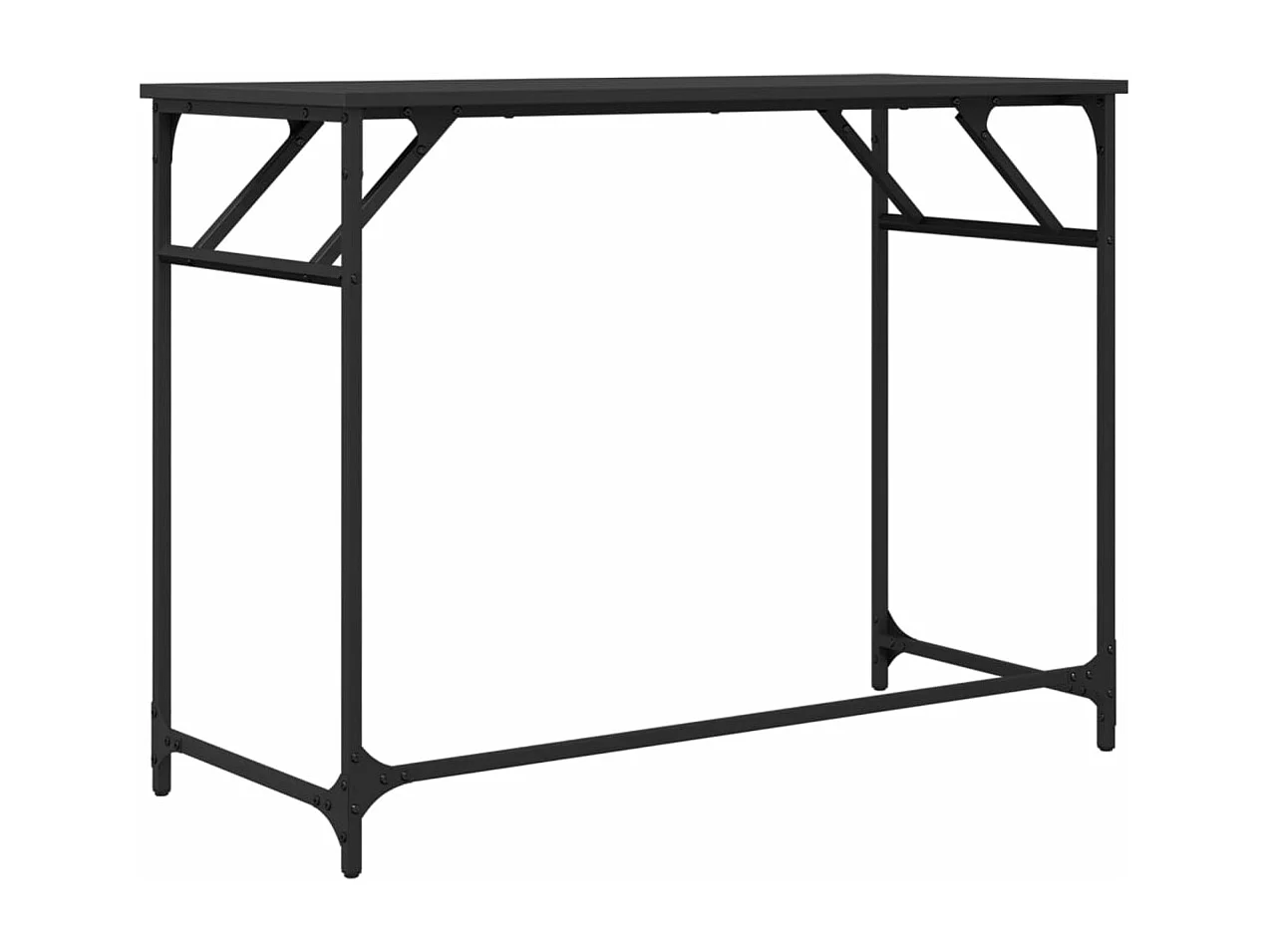 Bureau noir 100x45x76 cm bois ingénierie acier enduit de poudre