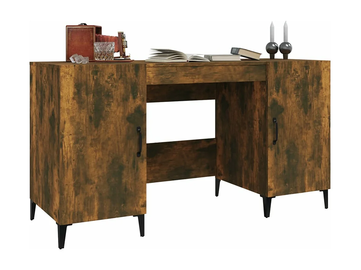 Scrivania Rovere Fumo 140x50x75 cm in Legno Multistrato