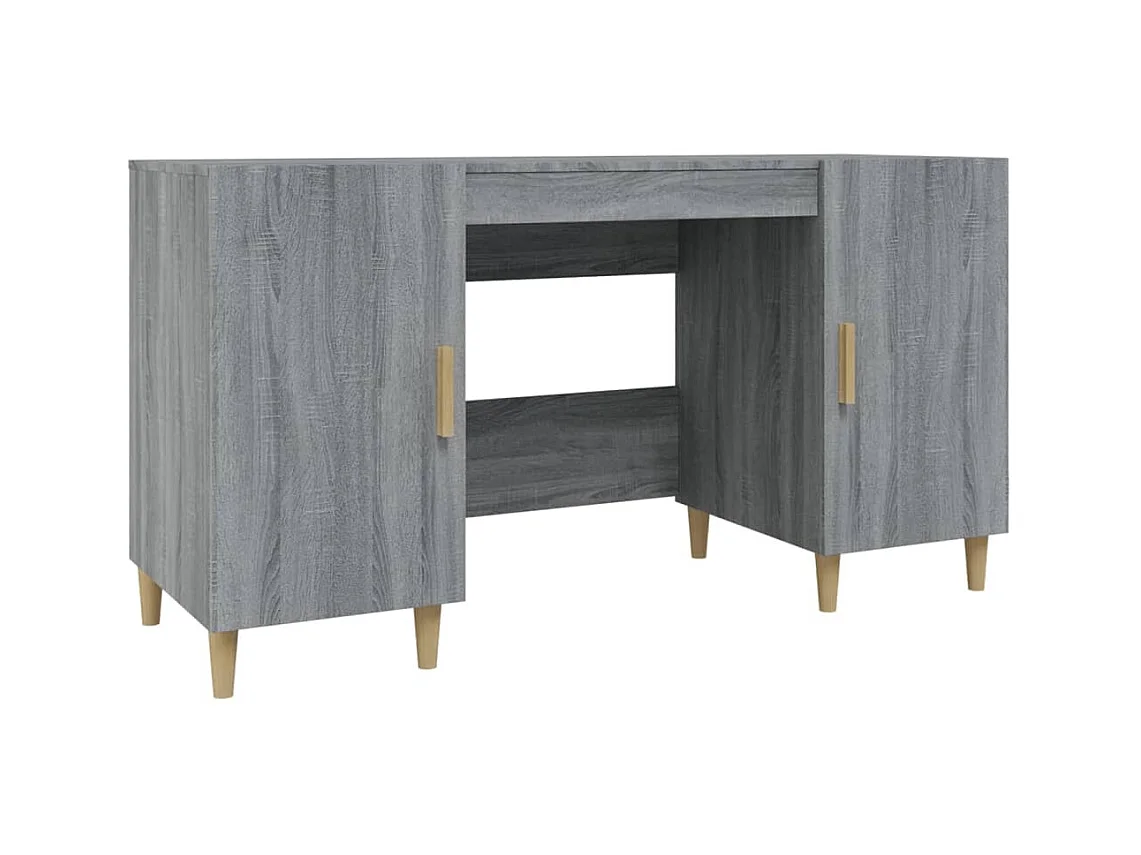 Scrivania Grigio Sonoma 140x50x75 cm in Legno Multistrato