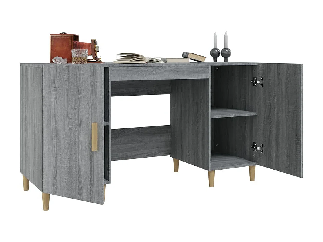Scrivania Grigio Sonoma 140x50x75 cm in Legno Multistrato