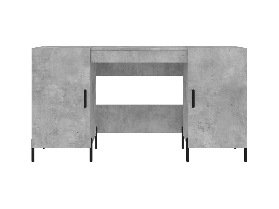 Bureau gris béton 140x50x75 cm bois d'ingénierie