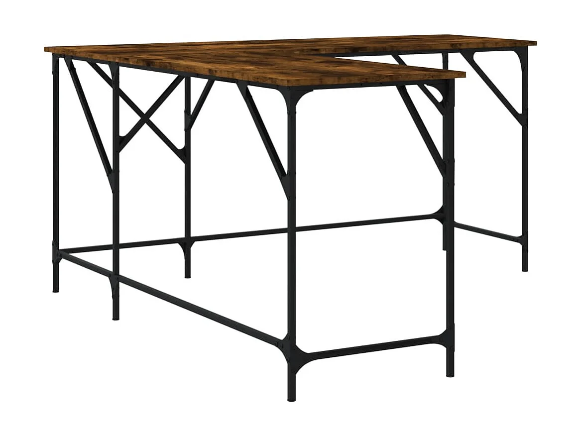 Escritorio madera de ingeniería roble ahumado 149x149x75 cm