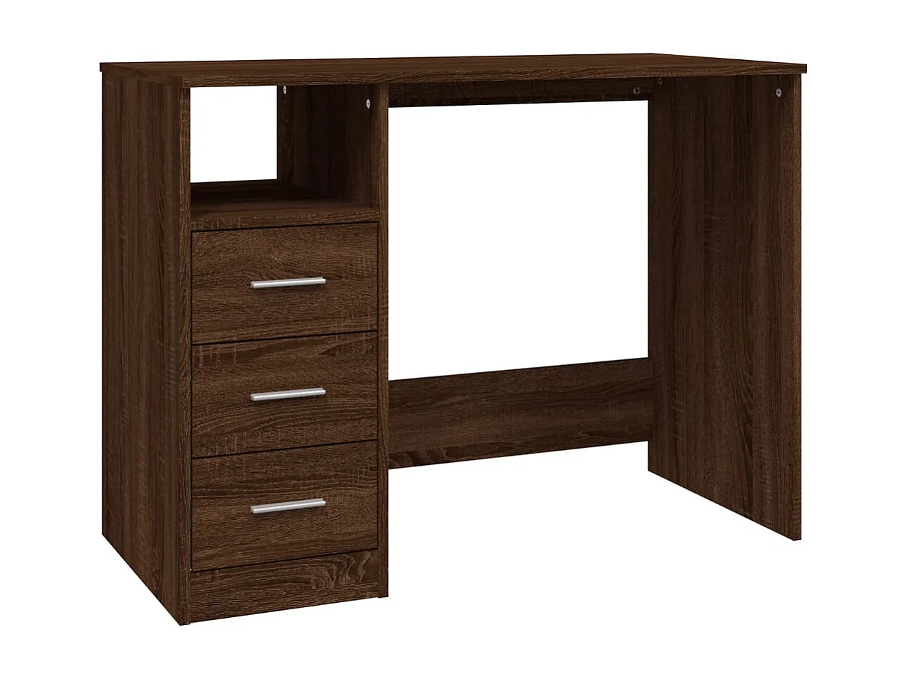 Bureau met lades 102x50x76 cm bewerkt hout bruin eikenkleur