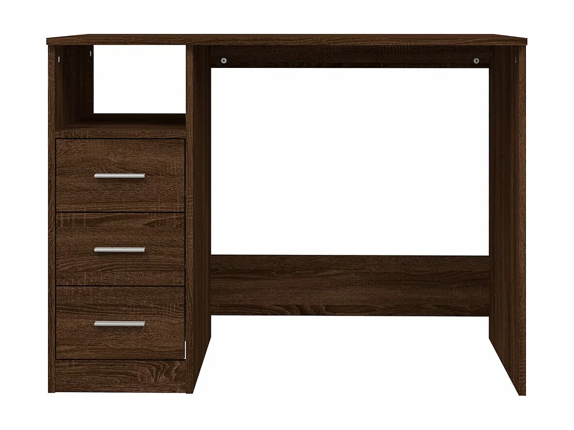Bureau met lades 102x50x76 cm bewerkt hout bruin eikenkleur