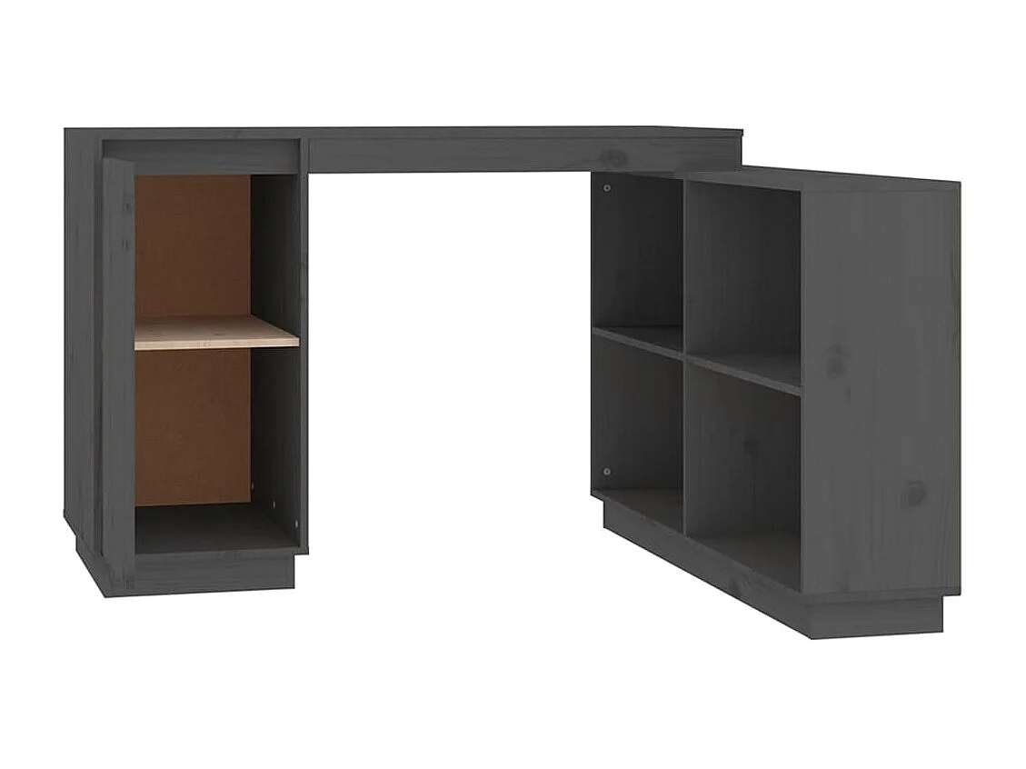 Escritorio de madera maciza de pino gris 110x50x75 cm