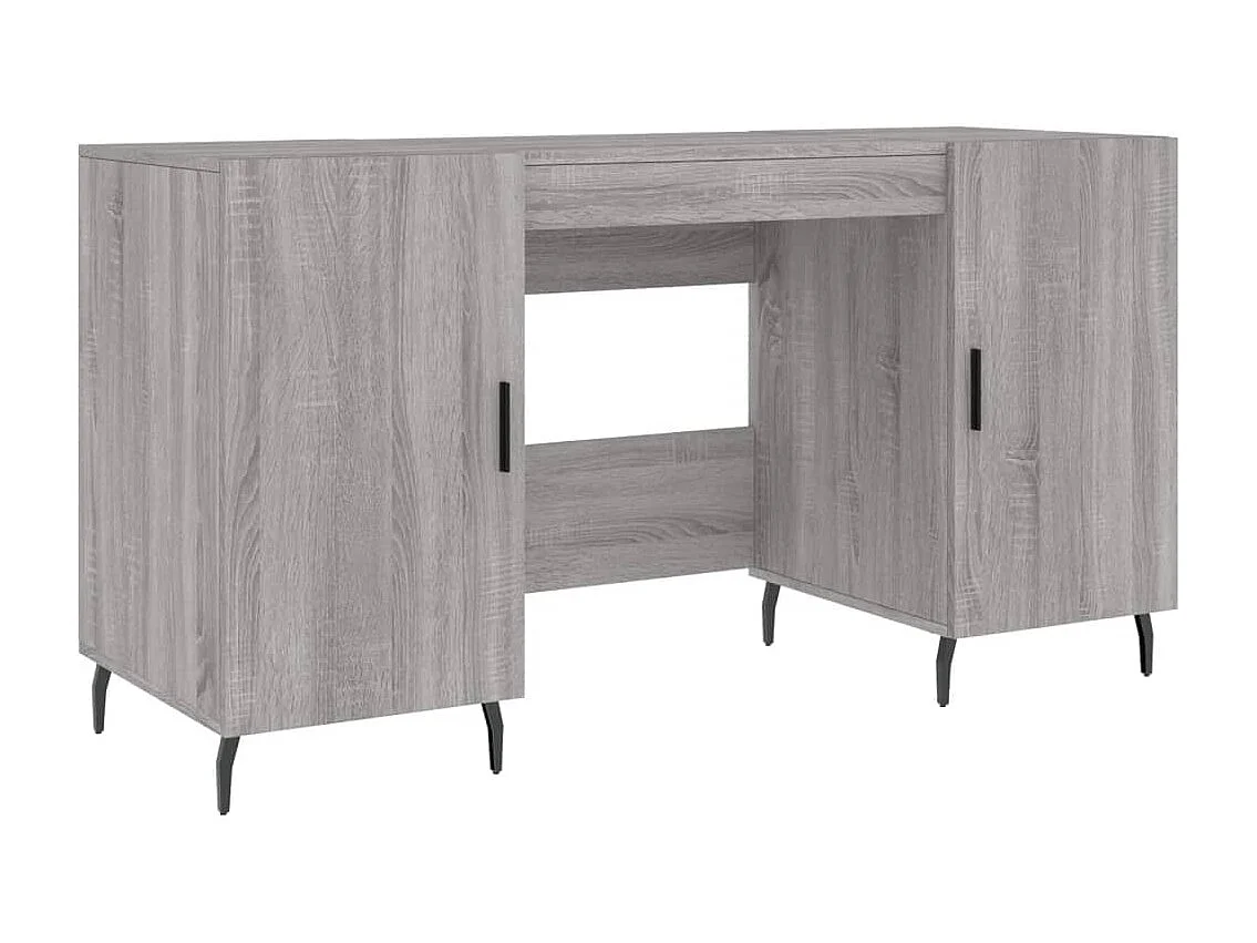 Bureau sonoma gris 140x50x75 cm bois d'ingénierie