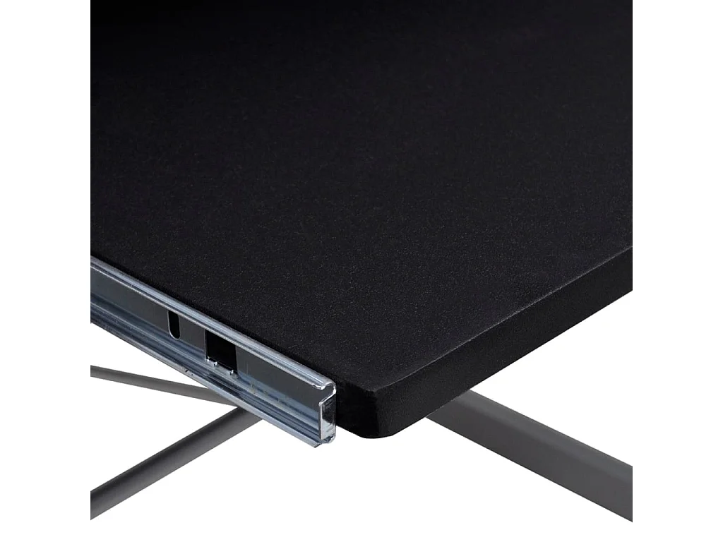 Scrivania Computer Angolare Nera 132x112x99cm Legno Multistrato