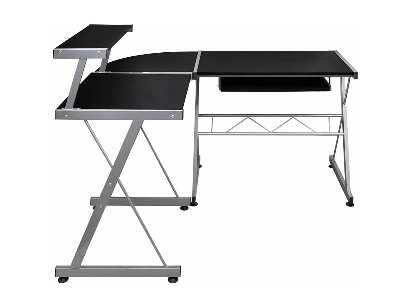 Bureau d'ordinateur d'angle Noir 132x112x99cm Bois d'ingénierie