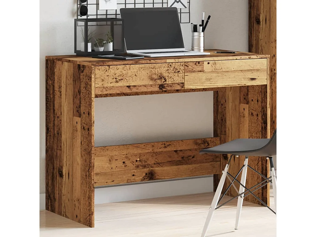 Bureau vieux bois 101x50x76,5 cm bois d'ingénierie