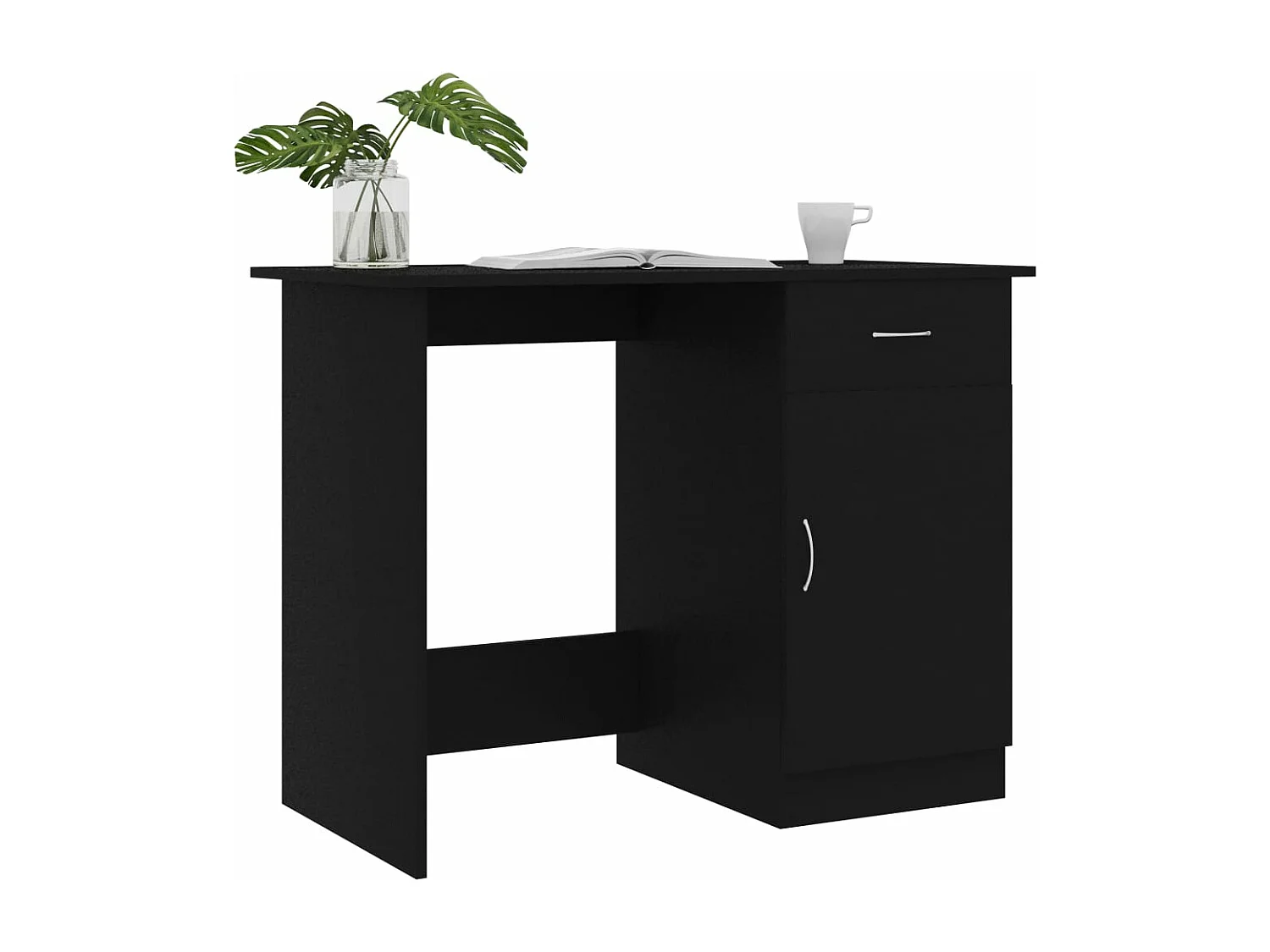 Scrivania Nera 100x50x76 cm in Legno Multistrato